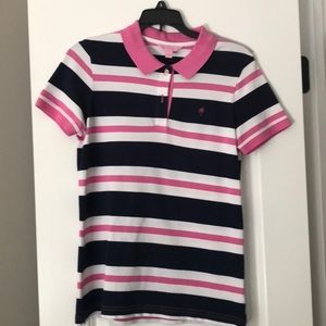 Blue and pink striped Lilly Pulitzer polo shirt